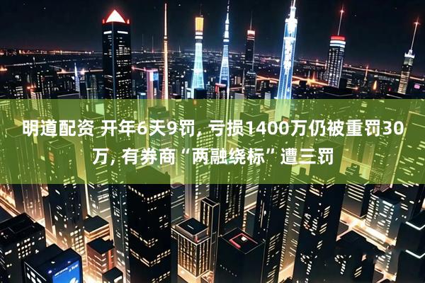 明道配资 开年6天9罚, 亏损1400万仍被重罚30万, 有券商“两融绕标”遭三罚